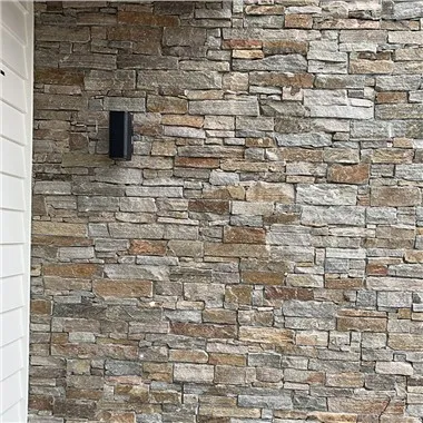 Grár og ryðgaður kvarsítbygging náttúrusteinn JRN-4649