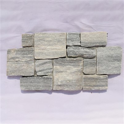 Krossform Náttúrusteinn veggklæðningar Grátt kvarsít JRD-050